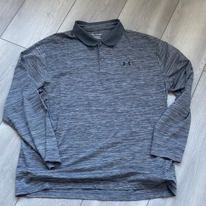 Under Armour Men's Charcoal Long Sleeve Polo